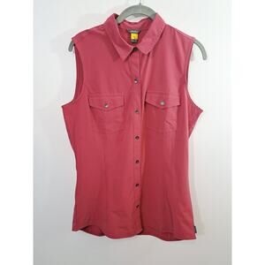 Eddie Bauer Women's Raspberry Pink Sleeveless Button-up Shirt In Size TM